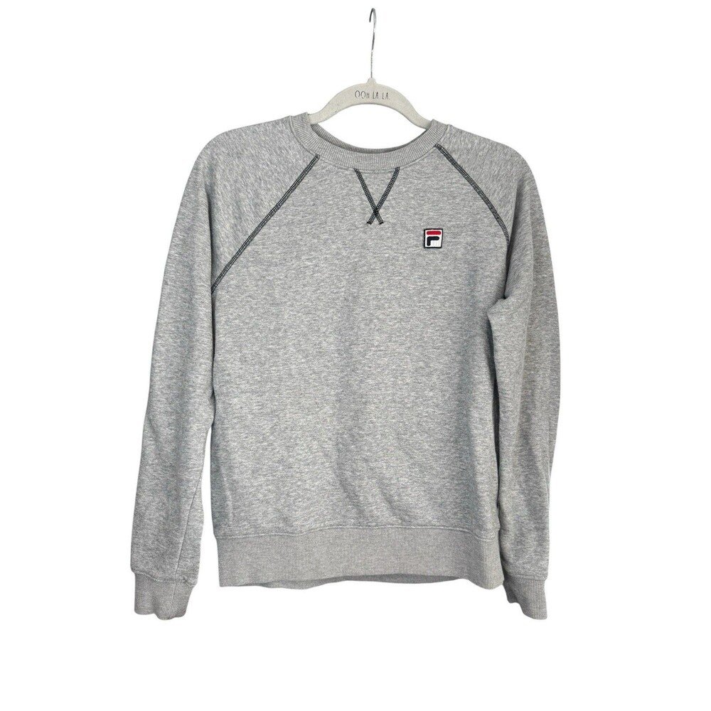 FILA Light Gray Pullover Sweater Women's Size Small Active Top Long Sleeve